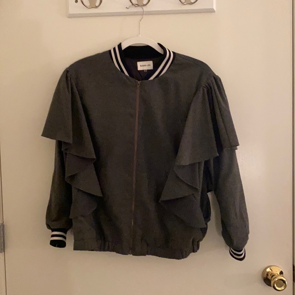 Heather gray spring jacket